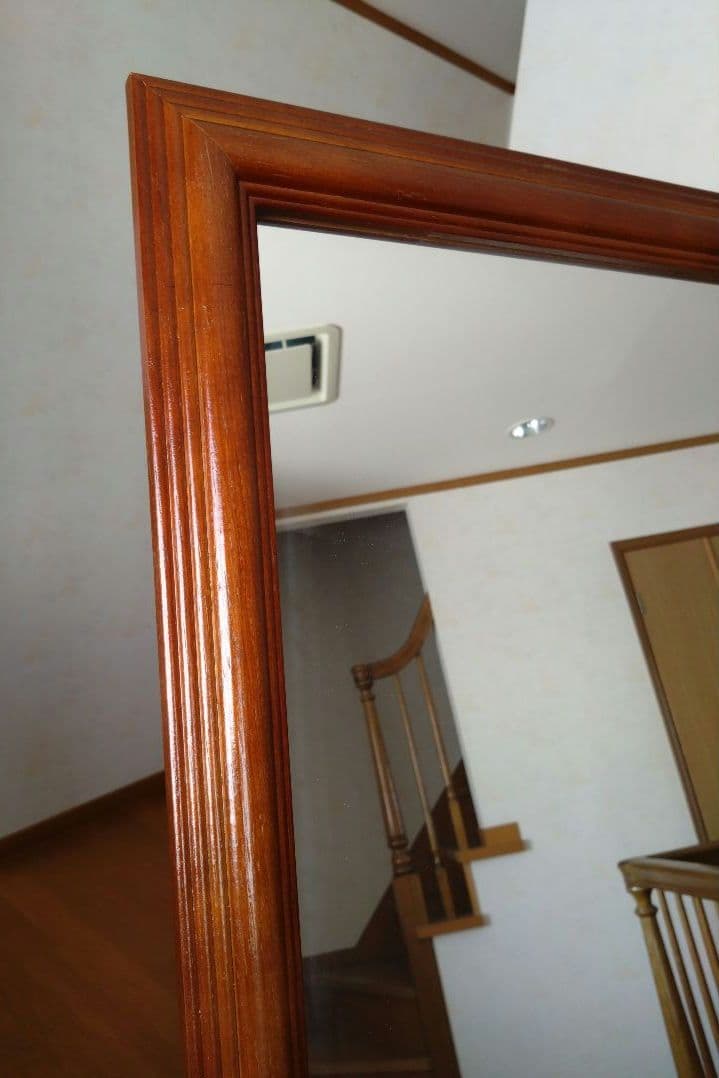 【新品未使用】大型ブラウンスタンドミラー　姿見全身　スタンド＆固定ひも　ヤマソロ