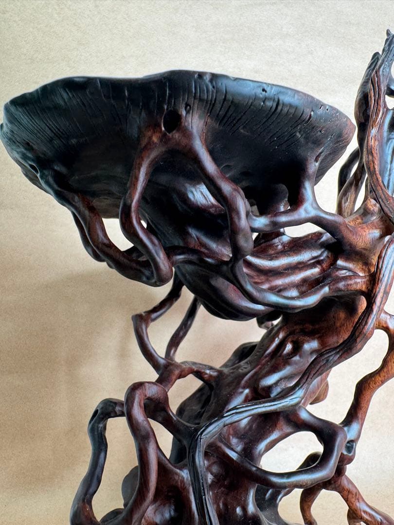 根卓・天然木・繊細彫・紫檀・黒檀・縞黒檀・鉄刀木・雑木・ 盆栽卓・無垢材・花台