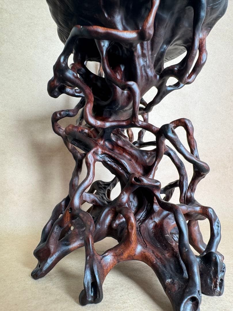 根卓・天然木・繊細彫・紫檀・黒檀・縞黒檀・鉄刀木・雑木・ 盆栽卓・無垢材・花台