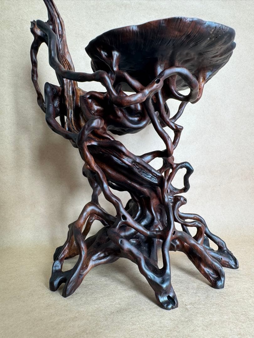 根卓・天然木・繊細彫・紫檀・黒檀・縞黒檀・鉄刀木・雑木・ 盆栽卓・無垢材・花台