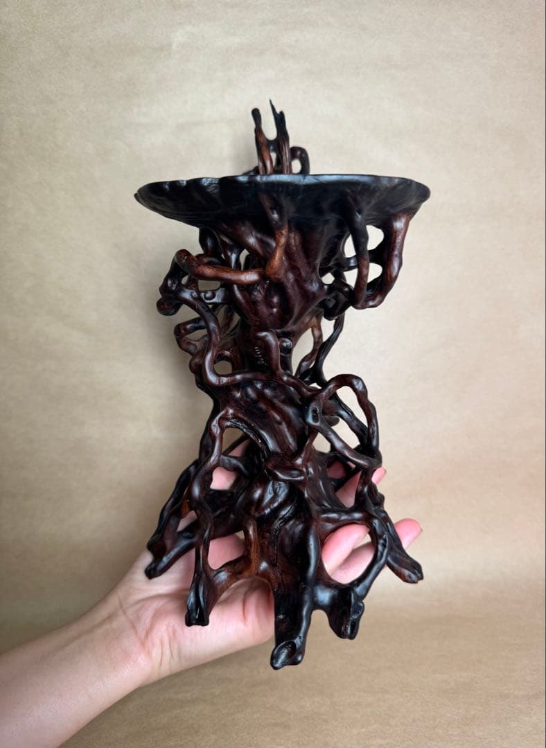 根卓・天然木・繊細彫・紫檀・黒檀・縞黒檀・鉄刀木・雑木・ 盆栽卓・無垢材・花台