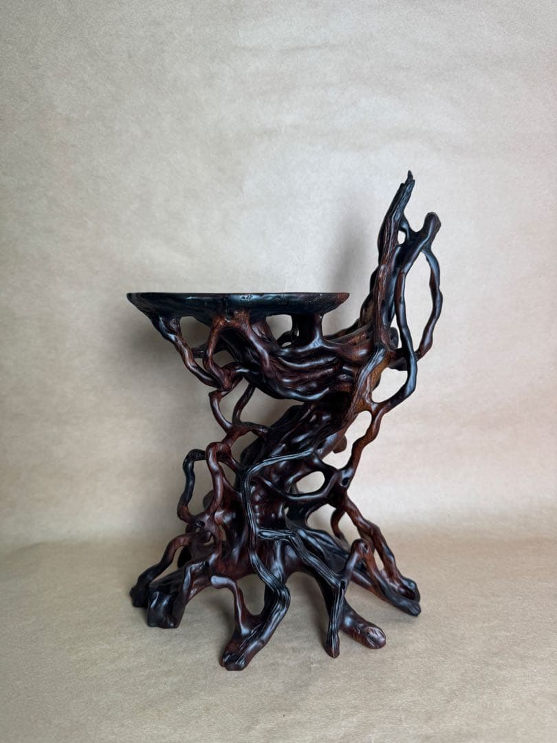 根卓・天然木・繊細彫・紫檀・黒檀・縞黒檀・鉄刀木・雑木・ 盆栽卓・無垢材・花台