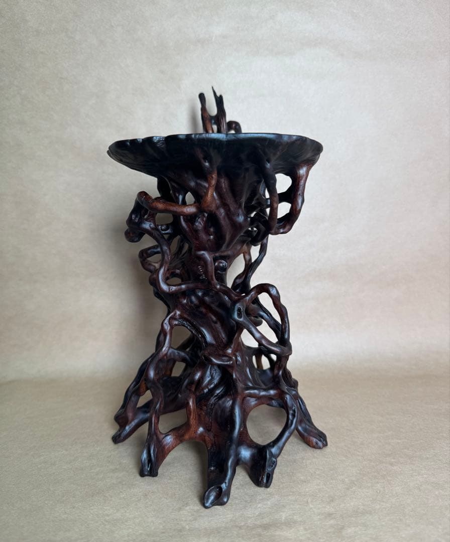 根卓・天然木・繊細彫・紫檀・黒檀・縞黒檀・鉄刀木・雑木・ 盆栽卓・無垢材・花台