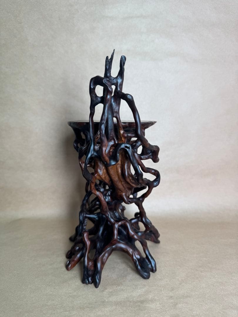 根卓・天然木・繊細彫・紫檀・黒檀・縞黒檀・鉄刀木・雑木・ 盆栽卓・無垢材・花台