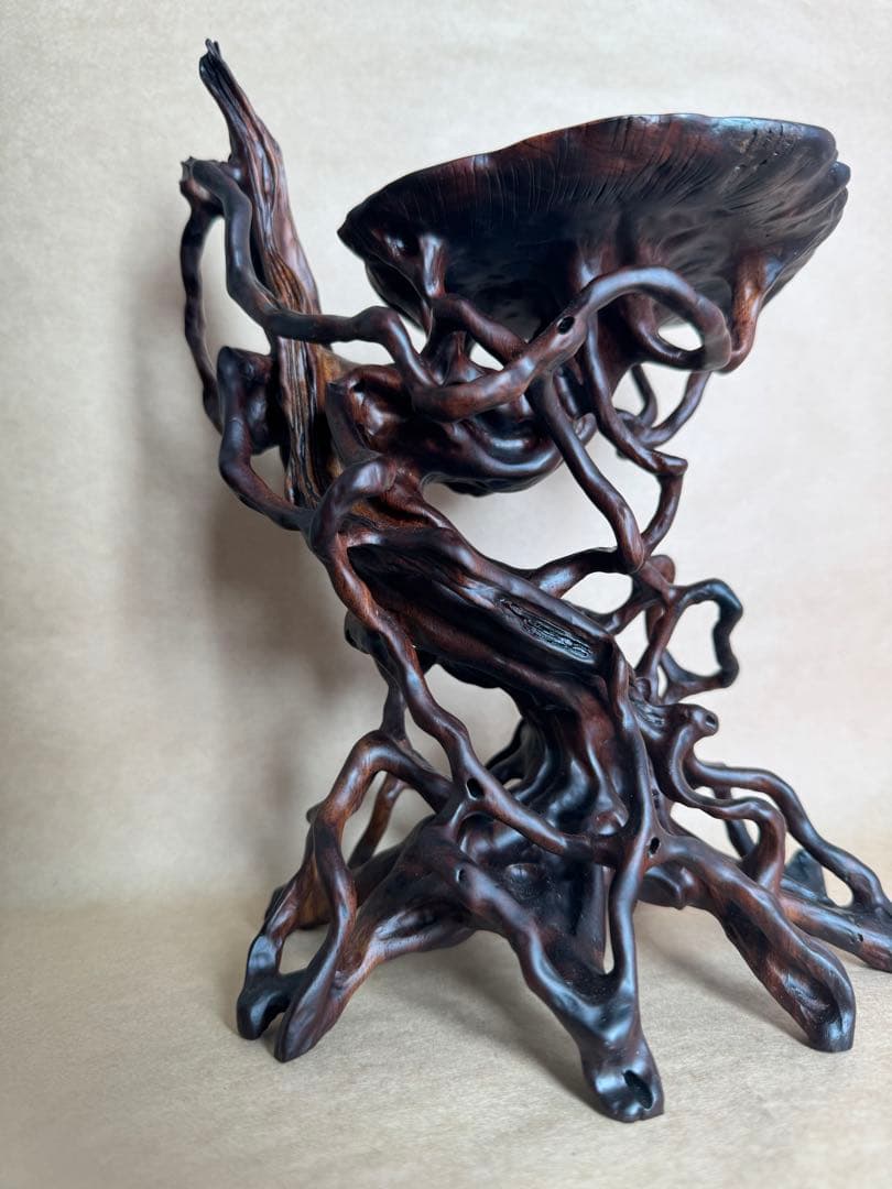 根卓・天然木・繊細彫・紫檀・黒檀・縞黒檀・鉄刀木・雑木・ 盆栽卓・無垢材・花台