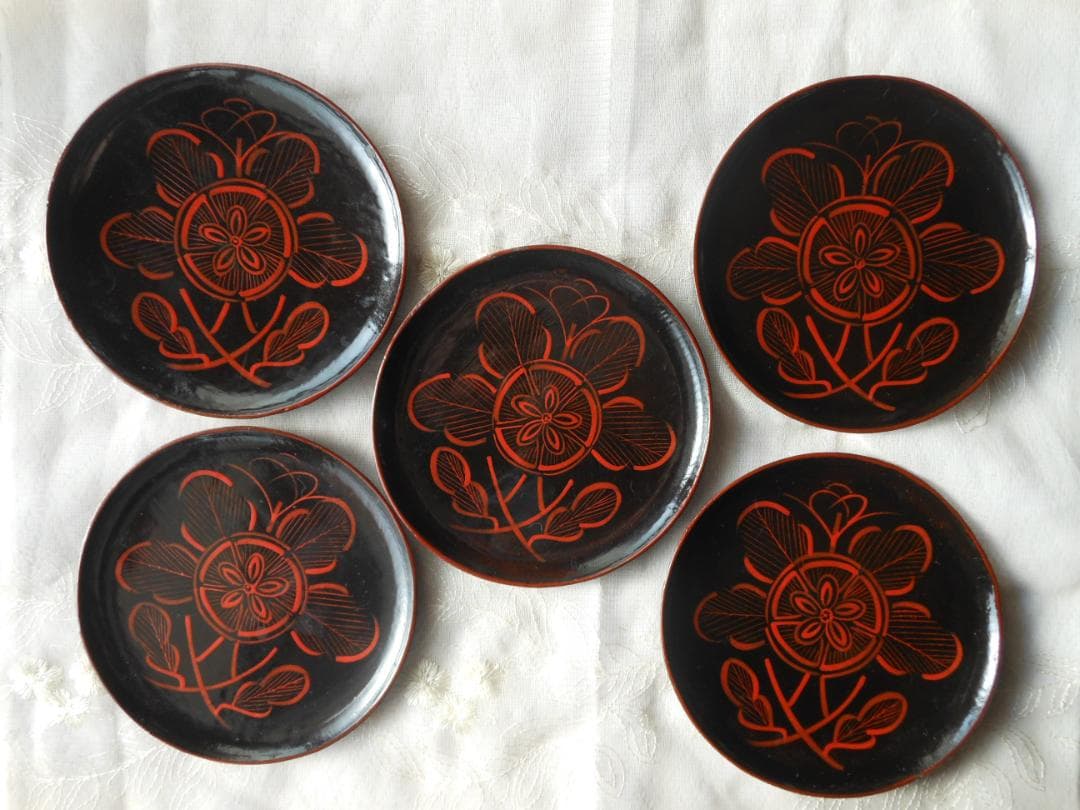 芙蓉の花 菓子皿 取り皿 銘々皿 五枚 天然木 アンティーク - メルカリ