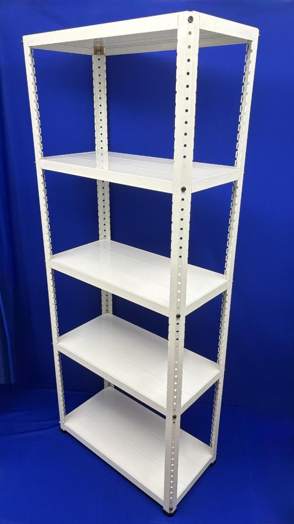 組立不要☆高さ150cmタイプ５段スチールラック（奥行30cm薄型）USED美品