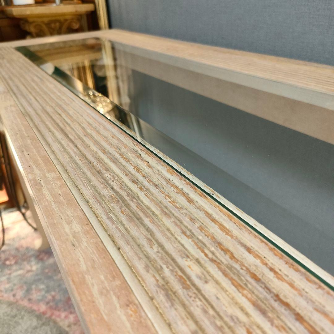 アメリカンシャビー コンソールデスク ガラス天板 猫脚デザイン