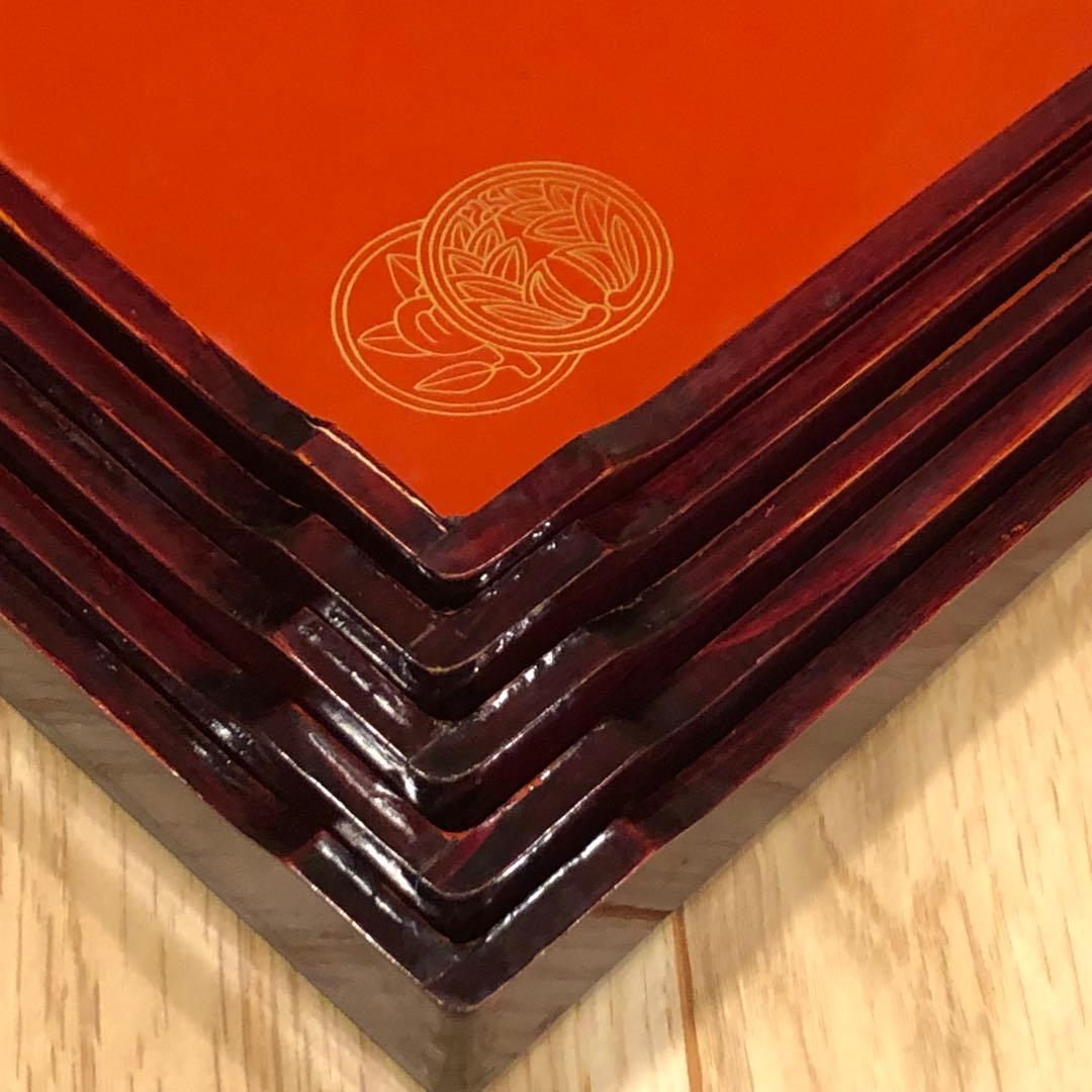 重箱 入れ子 五段 アンティーク 時代もの 栄重 アール・ヌーヴォー 木