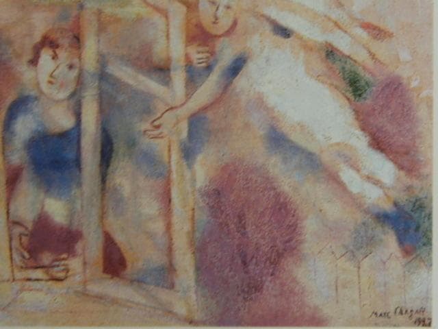 シャガール、『果物かご』、希少な画集より、新品高級額・額装付