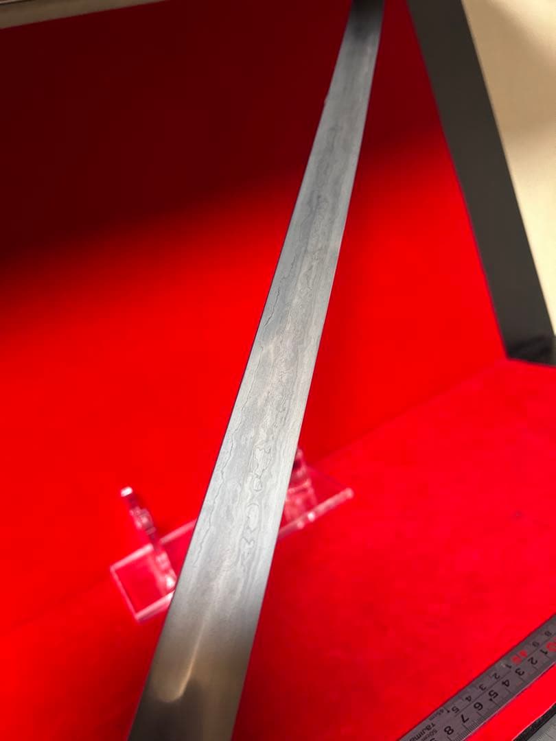 包丁　マグロ包丁　銘有り　玉鋼　甲伏鍛　墨流　地肌綺麗　刃文綺麗　未使用品