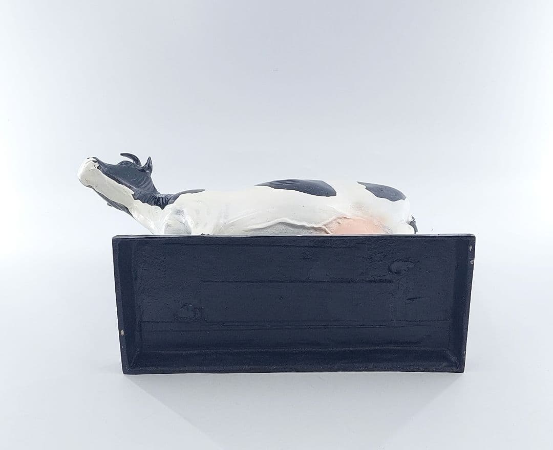 牛の置物 鉄製 乳牛 ホルスタイン 雌牛 オブジェ