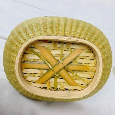 竹細工 極上品かご 収納 手作工芸品 市場かご 手提かご 買い物かご