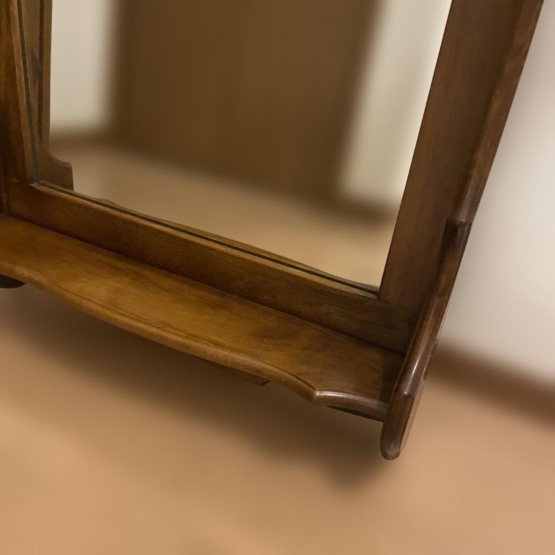 オールドカリモク　コロニアルシリーズ　壁掛けミラー