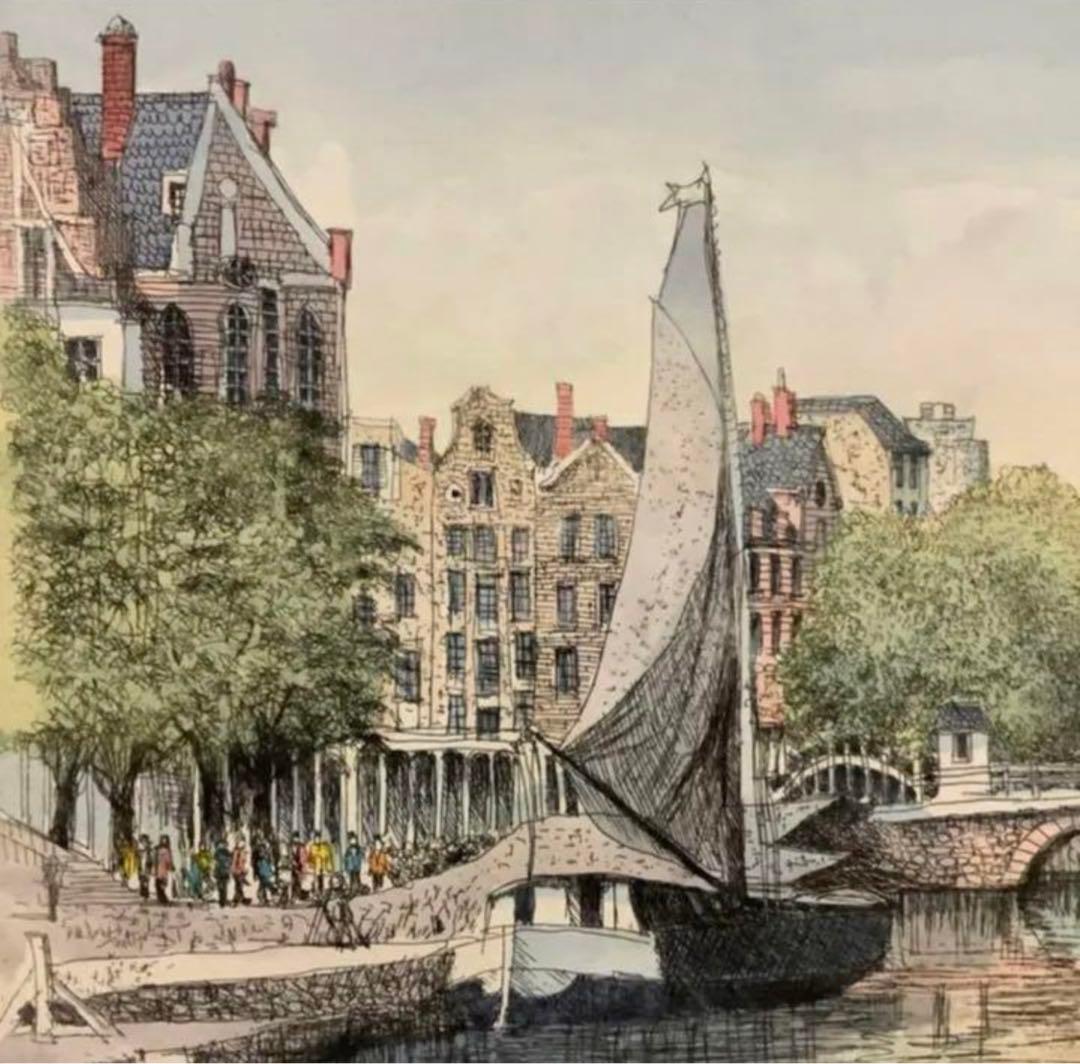 絵画・額縁・版画・織田 義郎・新品未使用・アムステルダムⅫⅠ