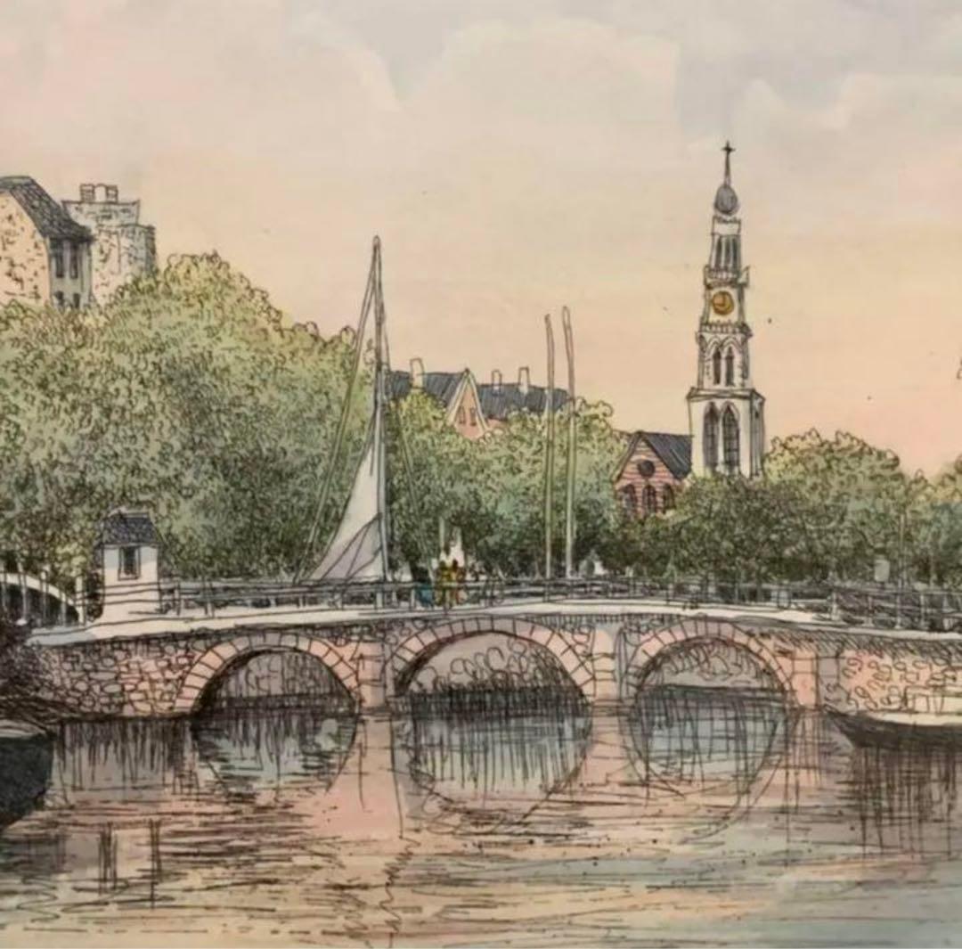 絵画・額縁・版画・織田 義郎・新品未使用・アムステルダムⅫⅠ