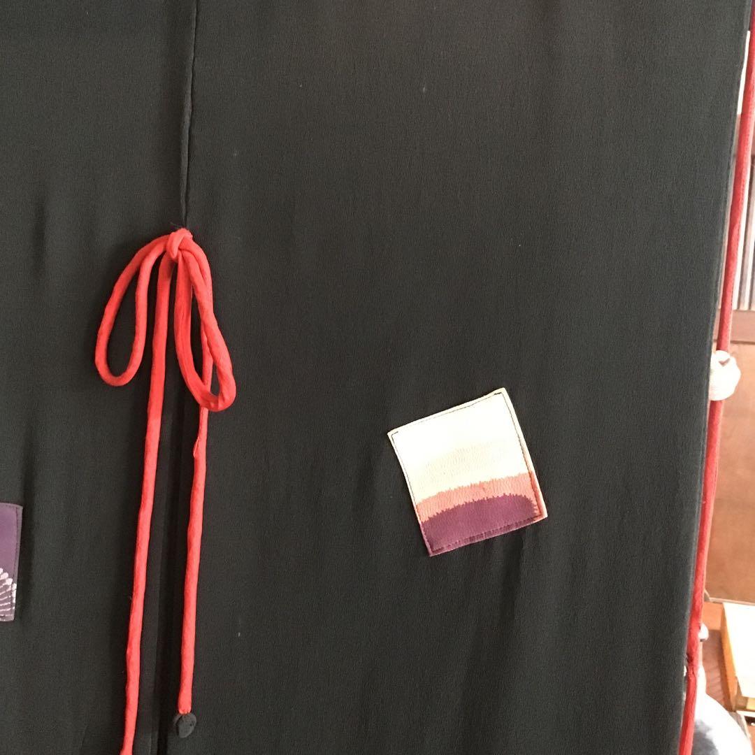 作家物　縮緬で作った暖簾　古布　リメイク　アンティーク