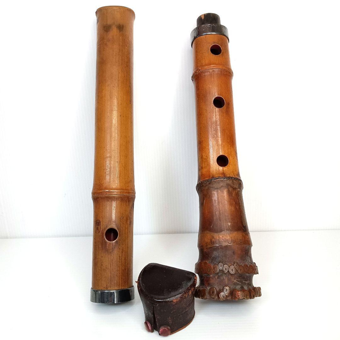 尺八 雨月銘 尺八 長さ54cm 1尺8寸 和楽器 本体 中継ぎ ケース付