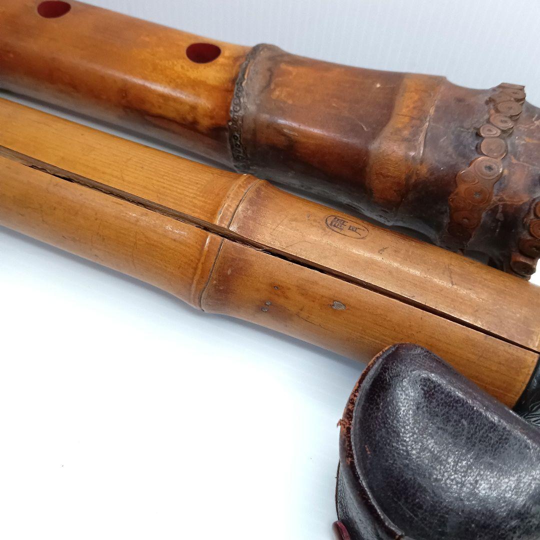 尺八 雨月銘 尺八 長さ54cm 1尺8寸 和楽器 本体 中継ぎ ケース付