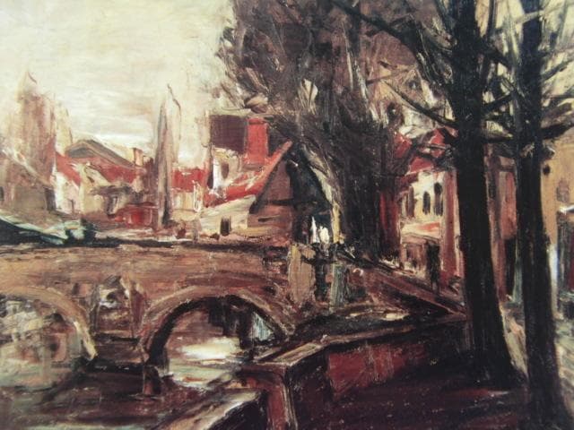 鬼頭鍋三郎、【シャルトルの眼鏡橋】、希少な画集画、新品高級額 額装付