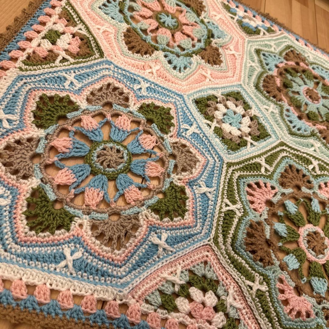 ペルシアンタイル　ブランケット　かぎ針編み