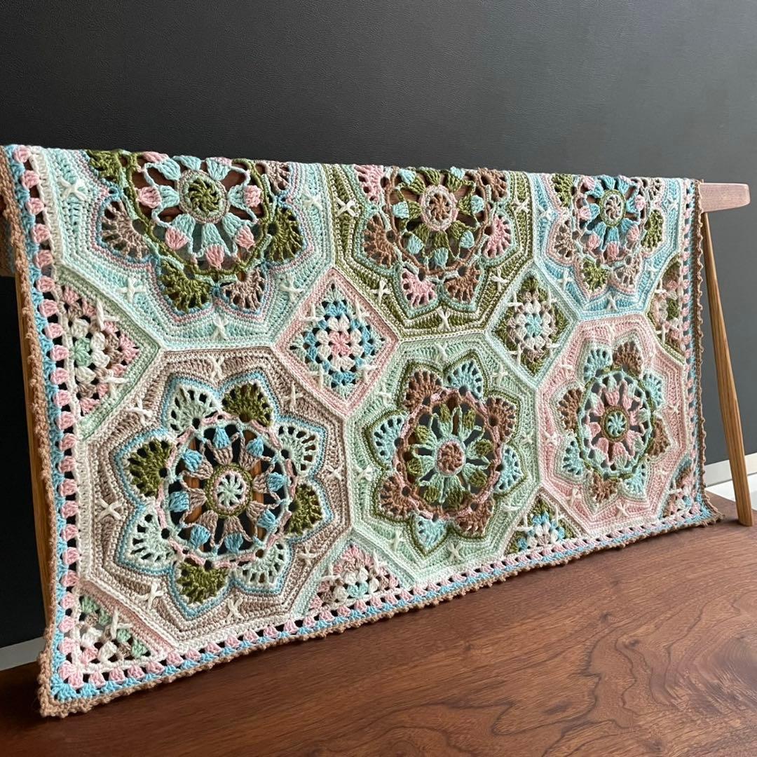 ペルシアンタイル　ブランケット　かぎ針編み