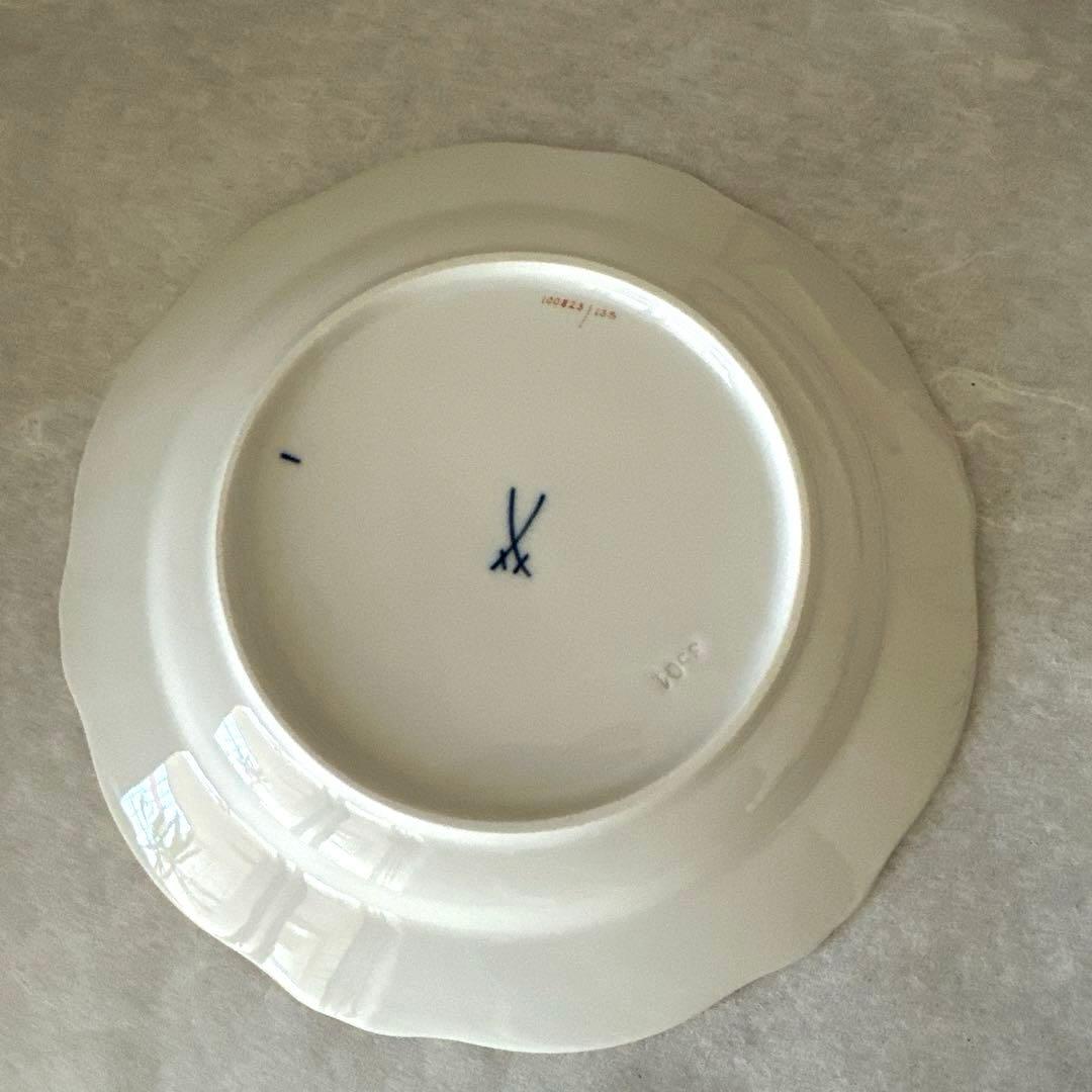 マイセン 18.5cmプレート　ワトーの花 グリーンブーケ 6枚セット