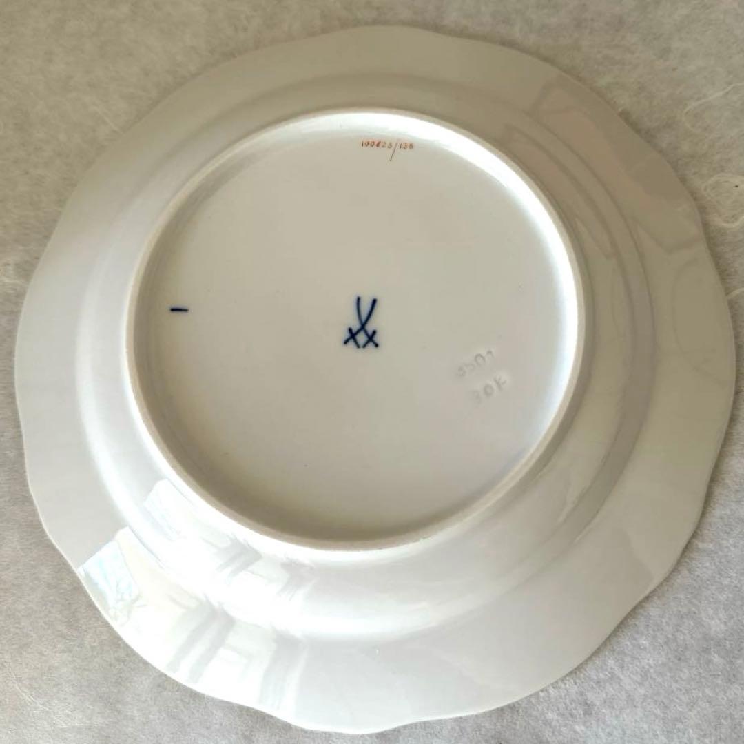 マイセン 18.5cmプレート　ワトーの花 グリーンブーケ 6枚セット