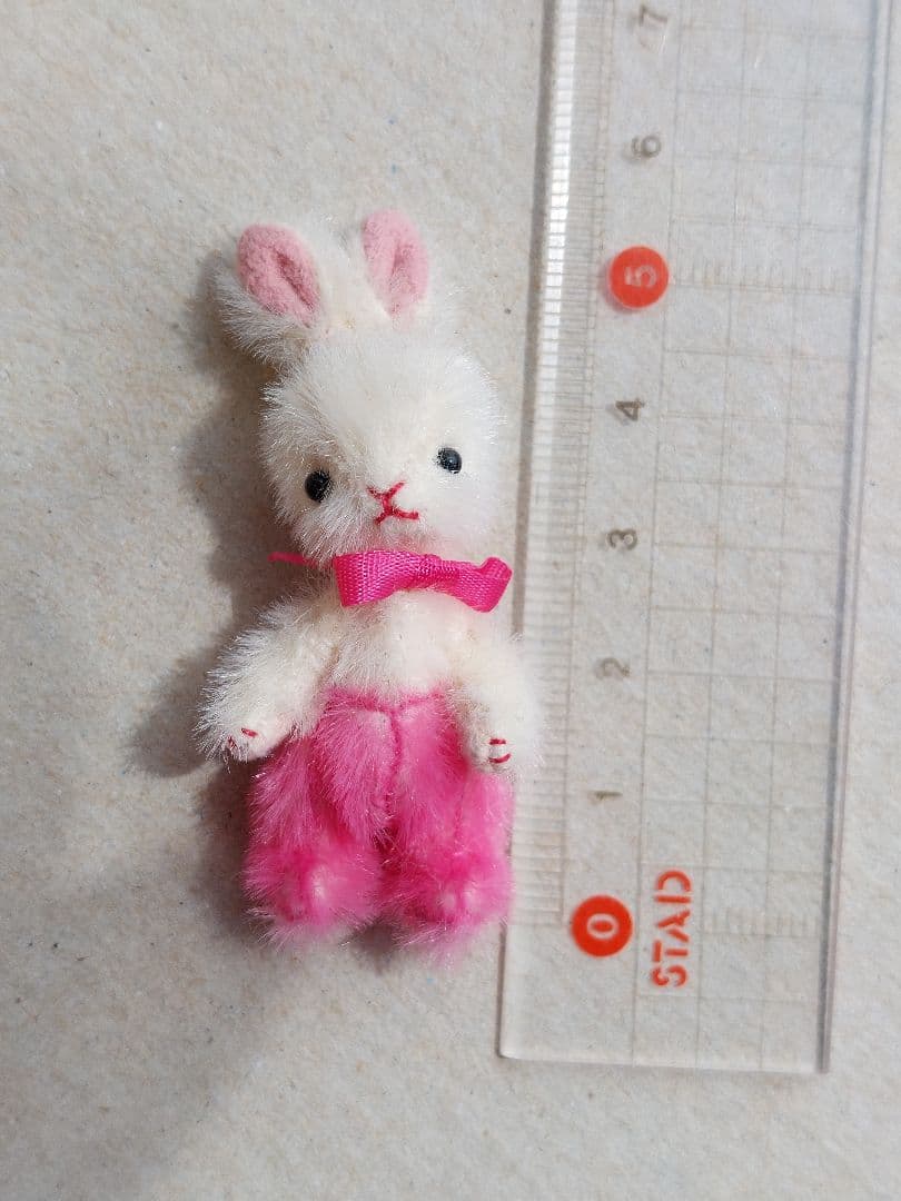 テディベア ミニチュア 作家様 ちびくまちゃんとちびうさちゃんのセット♪