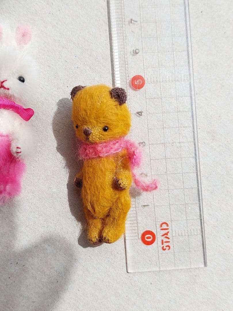 テディベア ミニチュア 作家様 ちびくまちゃんとちびうさちゃんのセット♪