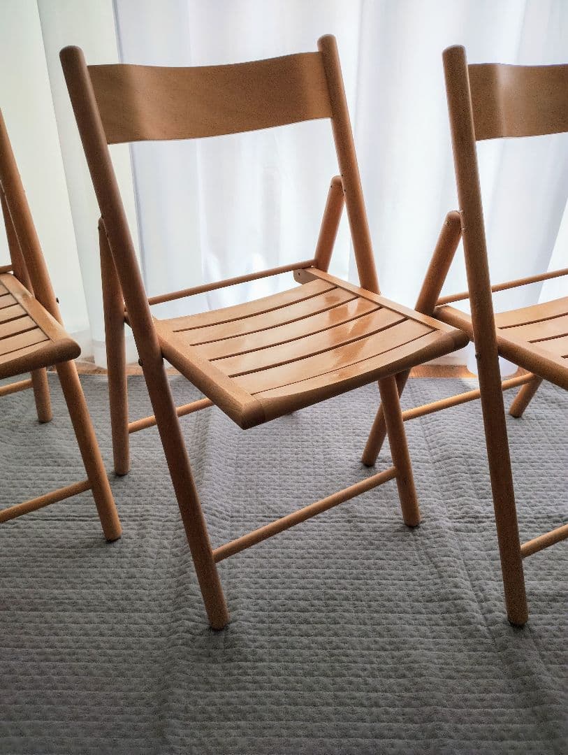 無印良品　折りたたみ木製椅子3脚　ウッドチェア