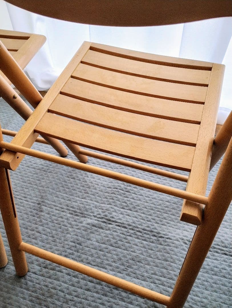無印良品　折りたたみ木製椅子3脚　ウッドチェア