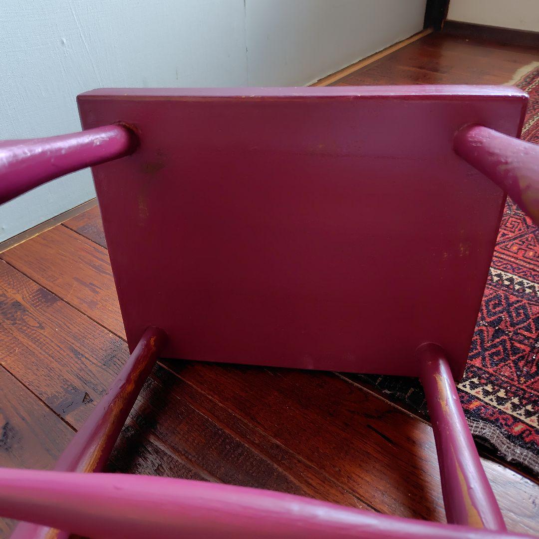 イギリス　ビンテージスツール　ピンクペンキ仕上げ