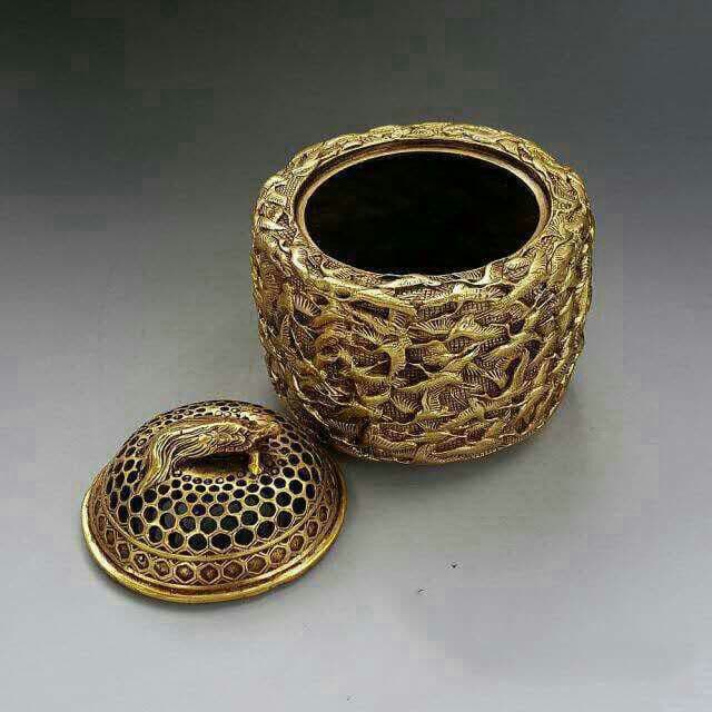 純粋な銅のブティック千鶴香炉の置物ブロンズアンティーク真鍮工芸品