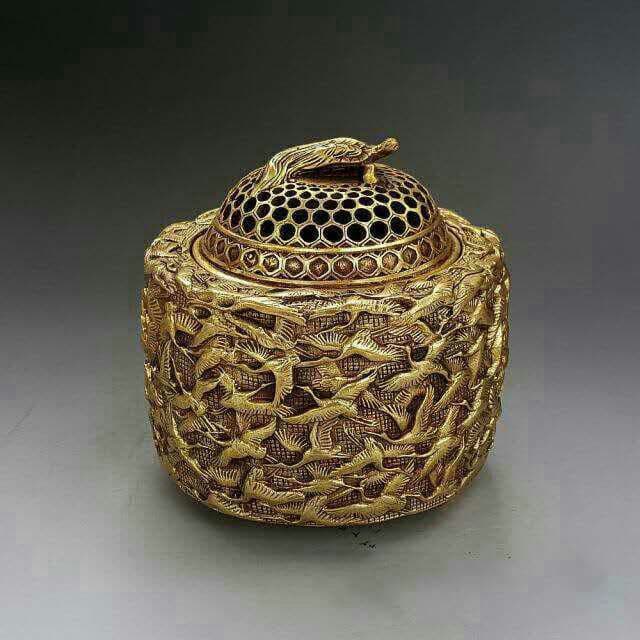 純粋な銅のブティック千鶴香炉の置物ブロンズアンティーク真鍮工芸品