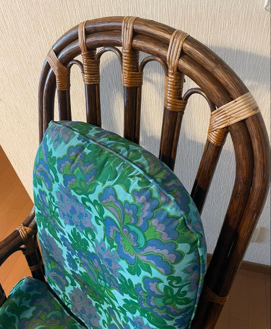 籐家具　ラタン家具　ラタンチェア　籐チェア　回転式　リクライニング　ハイバック