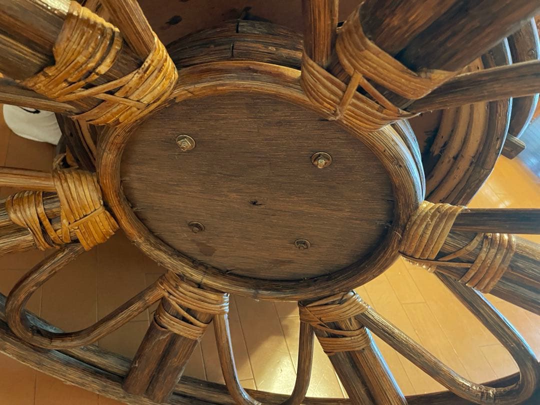 籐家具　ラタン家具　ラタンチェア　籐チェア　回転式　リクライニング　ハイバック