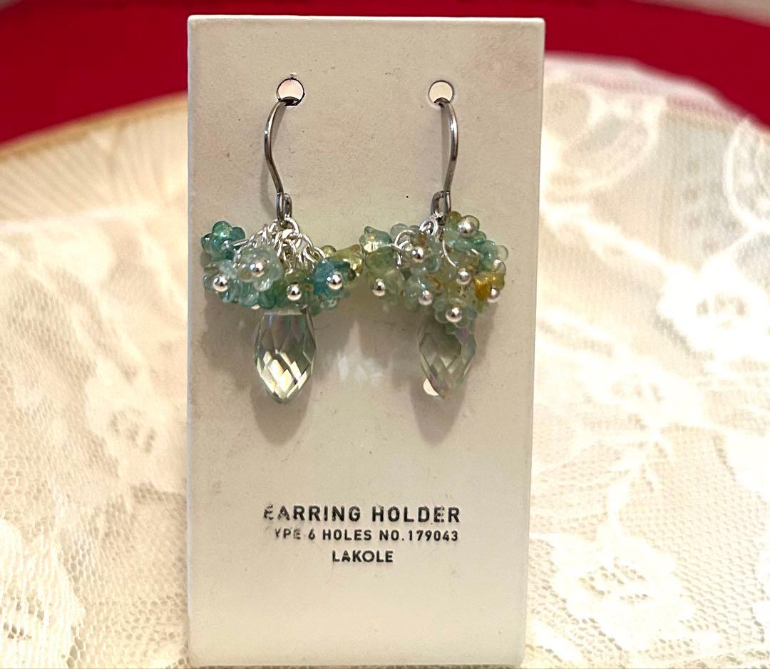 «923»◤専用ページ❈◢涙の雫*小花が咲くピアス*多面カットの輝き*耳飾り