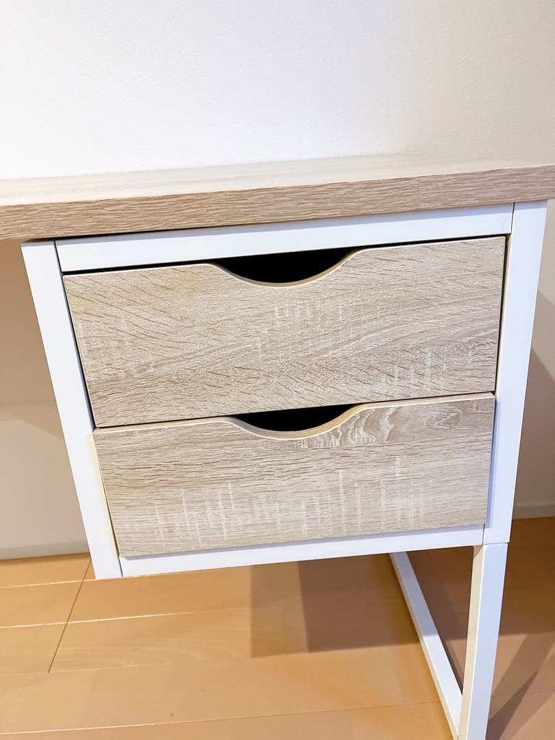 デスク パソコンデスク Norzy ナチュラル 幅120cm 引き出し付き