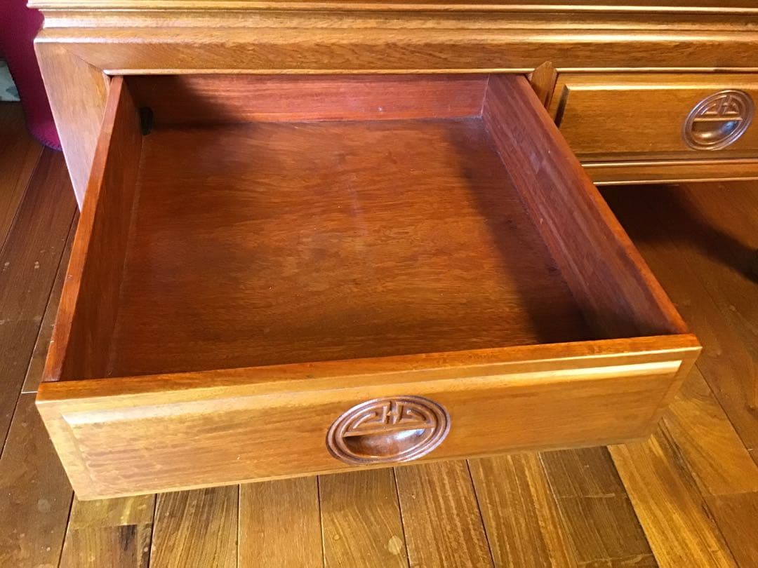 紫檀 ローテーブル 引き出し付 注文品 机 ローズウッド