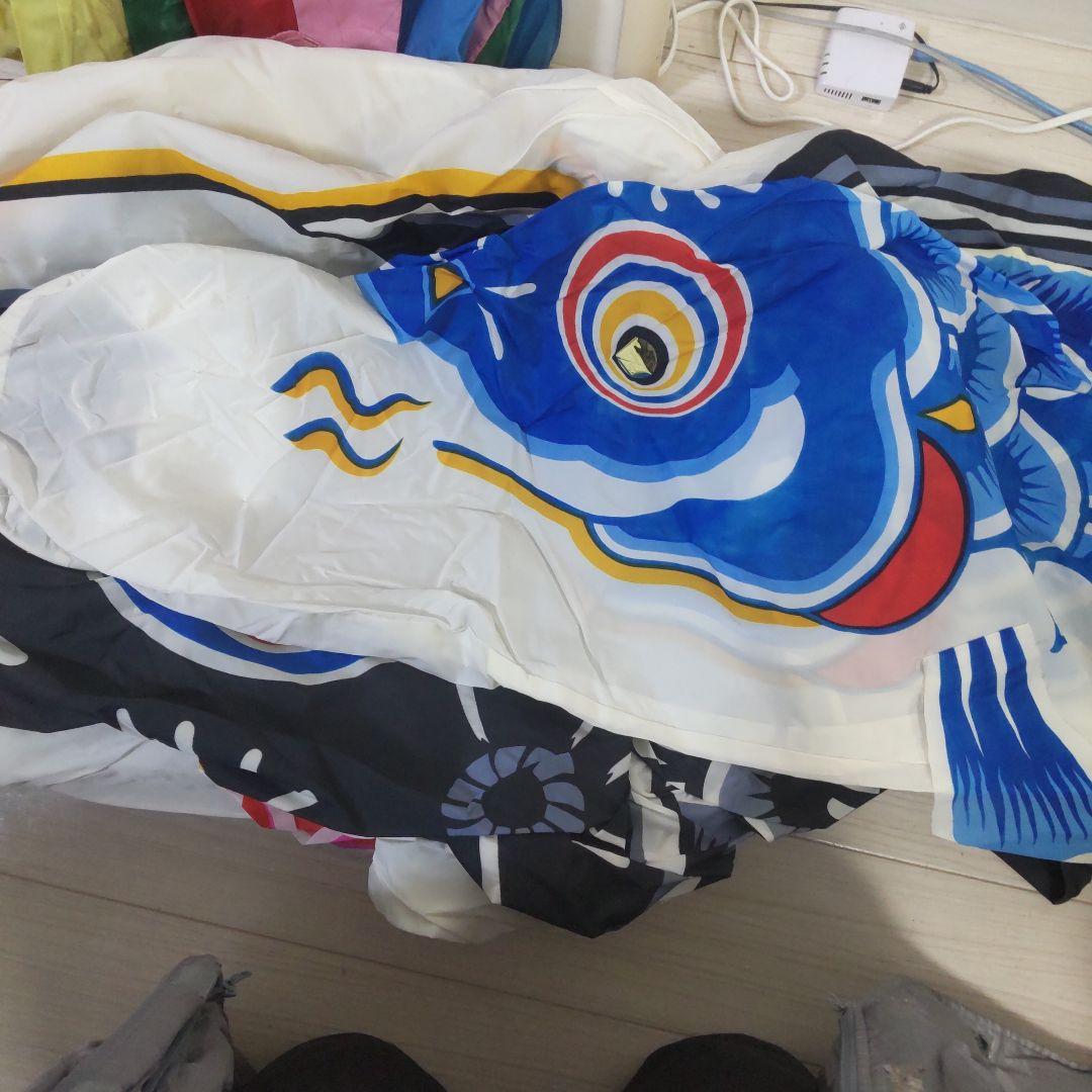 大幅値下げ 鯉のぼり 4メートル 筆頭3本＋吹き流しレトロ　ナイロン製東レ東旭印