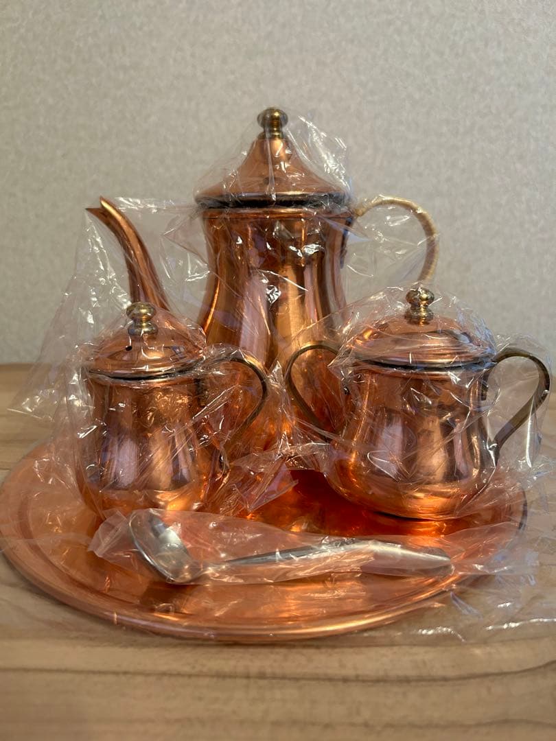 コーヒーセット　新光金属COPPER 100  WARE S-830