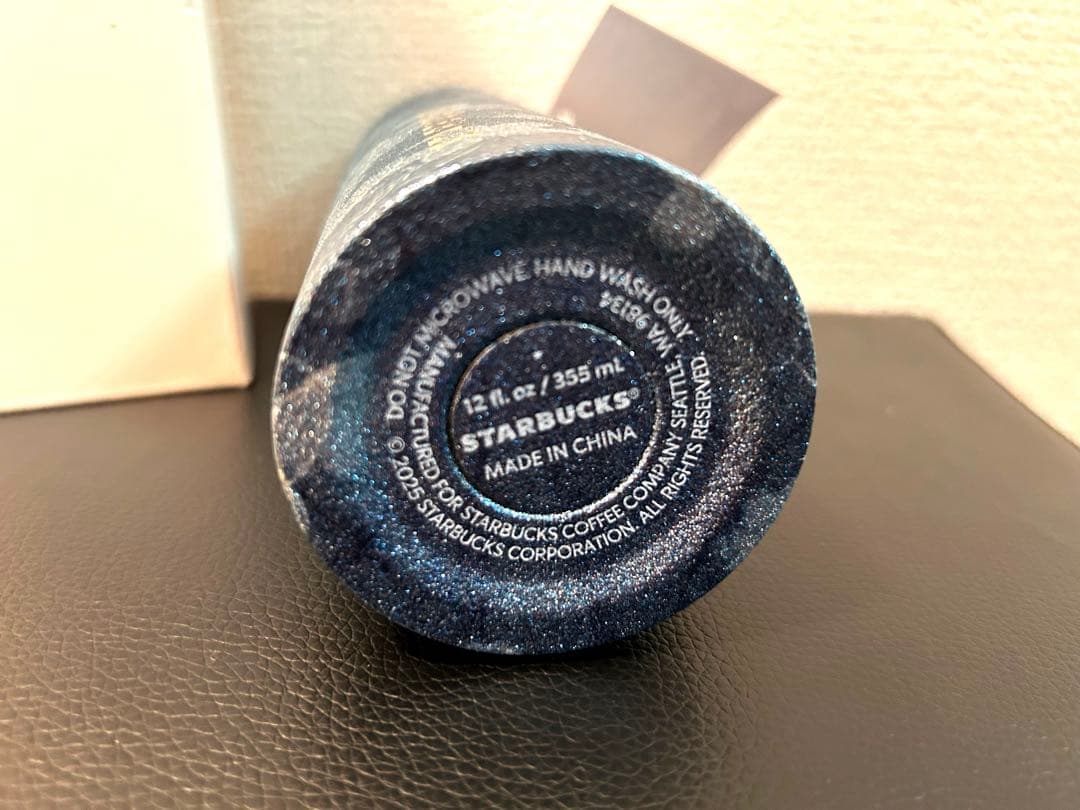 新品】スタバ サクラ 2025 ステンレスボトル グリッター ナイトブルー
