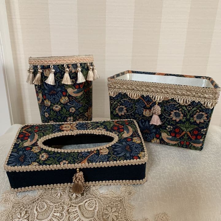 【ラスト1セット】新作　シノワズリ柄収納3点セット