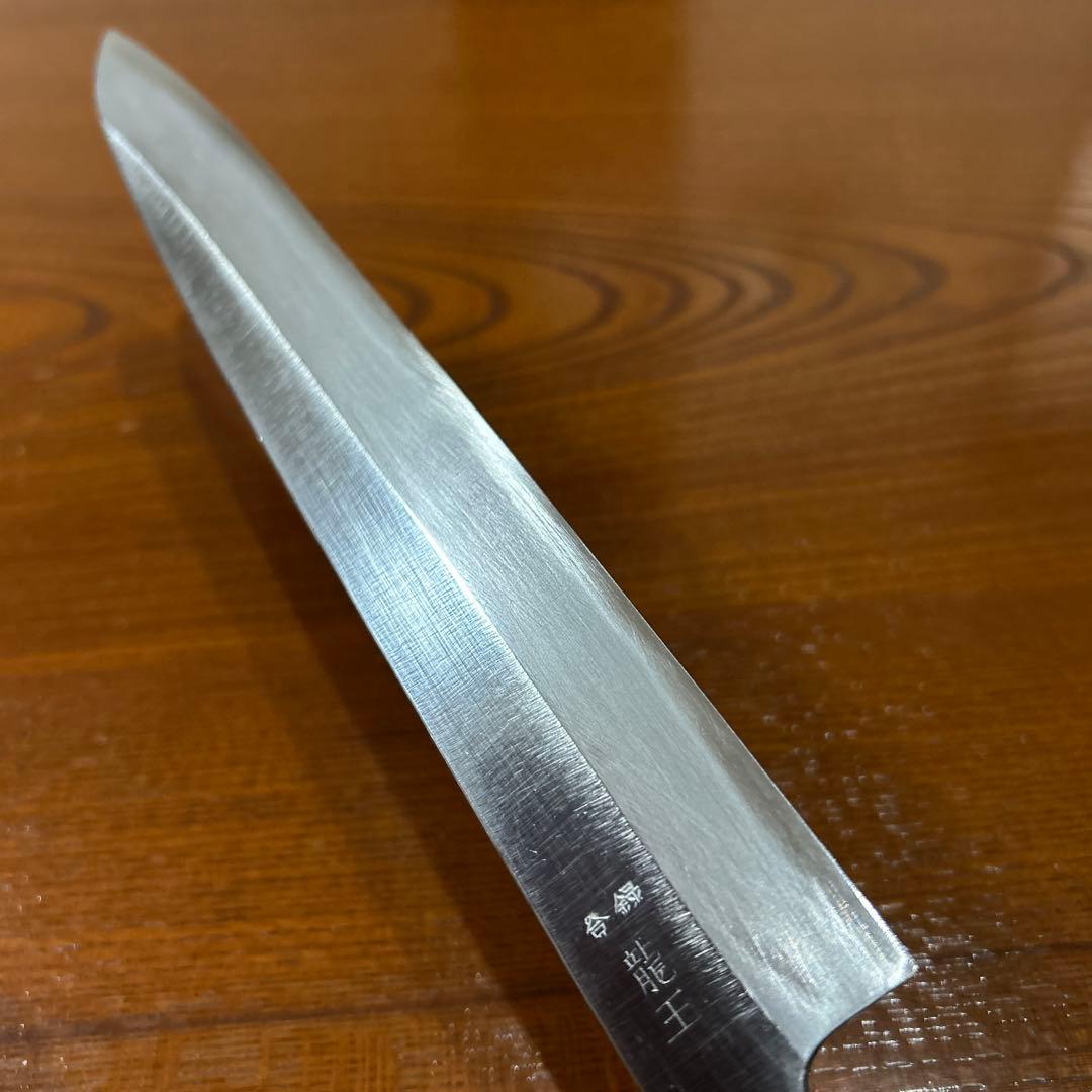 刺身包丁 龍玉作 全長36,5cm刃22,5cm厚約3,5mm ★送料無料