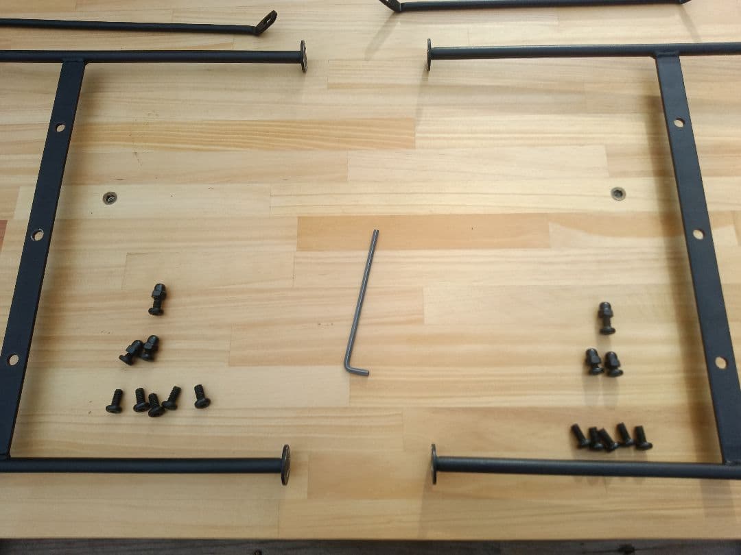 パイン集成材蜜蝋ワックス塗装木製アイアンテーブル