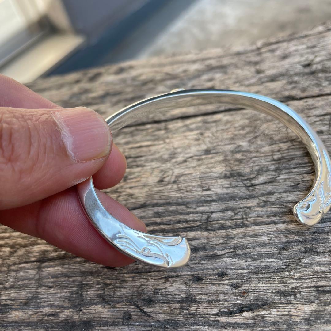 残1 イーグル 顔 バングル ノーブランド 平打ち Mサイズ ハンドメイド