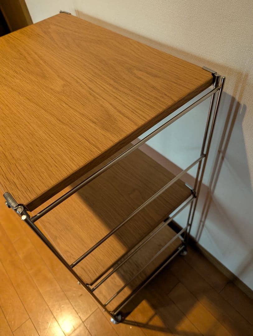 《送料込》無印良品 ステンレスユニットシェルフ オーク材棚 家具 シルバーラック