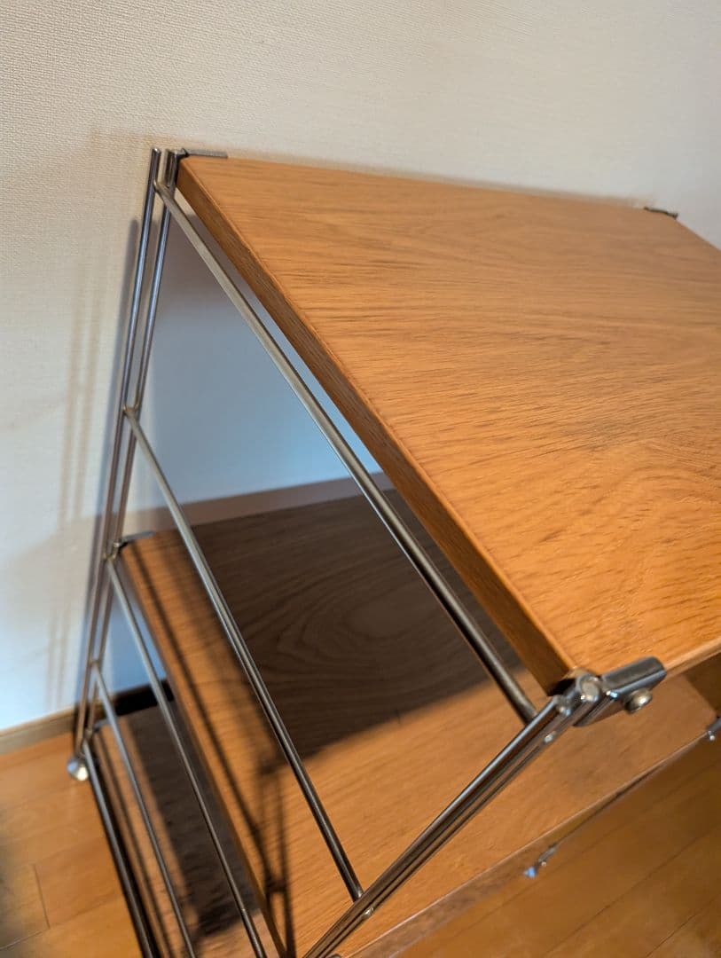 《送料込》無印良品 ステンレスユニットシェルフ オーク材棚 家具 シルバーラック