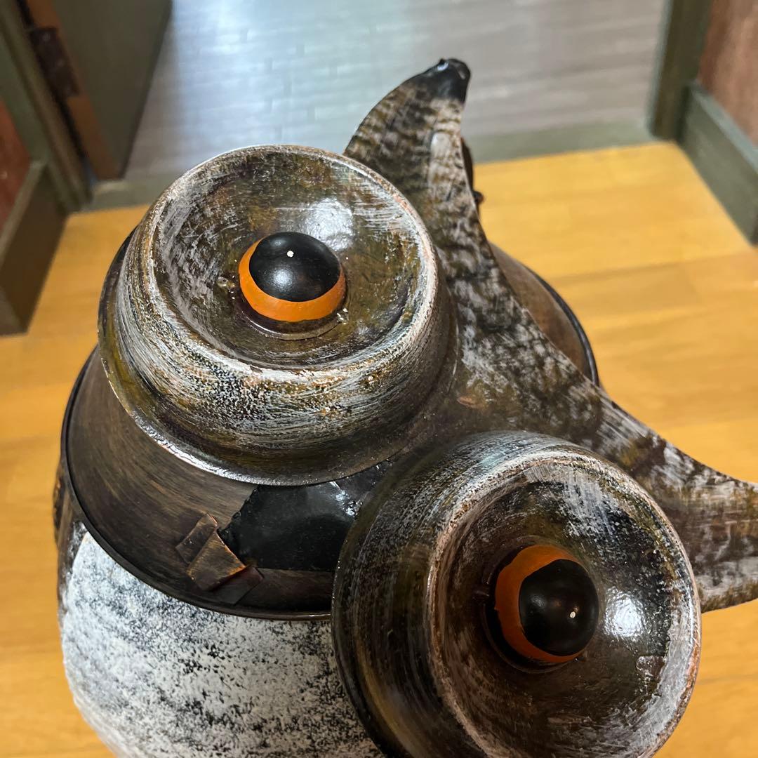 ブリキフクロウゴミ箱